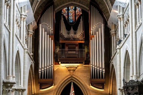 Organ of Notre-Dame Cathedral, former episcopal church of the diocese of Lausanne, today the main