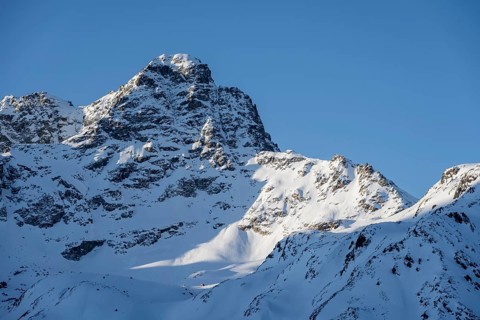 Mountain peak Piz Kesch, Albula Alps, Rhaetian Alps, Grisons, Eastern Switzerland, Switzerland,