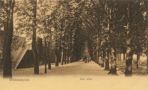 Historical postcard, picture postcard, Badallee in Weißenfels, Saxony-Anhalt, Germany, digitally