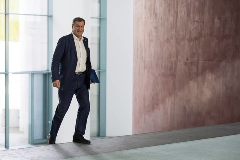 Markus Söder (Minister President of Bavaria, CSU) in front of the consultations at the Minister