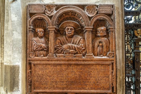 Johannes Cuspinian epitaph in the interior of St Stephen's Cathedral in Vienna, Austria, Europe