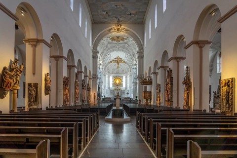 Interior of Würzburg Cathedral, Würzburg, Bavaria, Germany, Europe