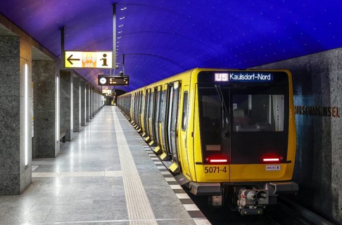 U5 underground train in the Museumsinsel station, Berlin, 07/02/2025, Berlin, Berlin, Germany,