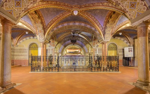 View of the altar of St Omobona in the crypt, Cathedral of Santa Maria Assunta, Cremona, Province