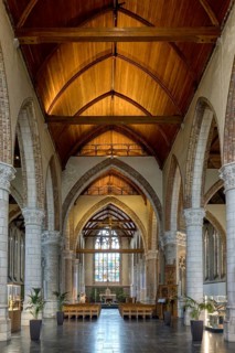Our Lady Church, Central nave and chapels, Nieuwpoort, West Flanders, Belgium, Europe