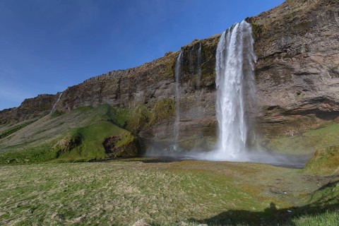 Seljalandsfoss, most popular waterfall, located in southern iceland