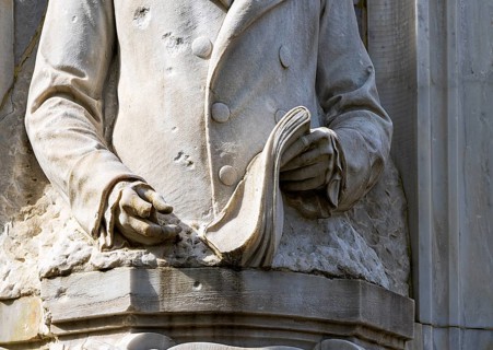 Detail photo, Beethoven, Haydn, Mozart monument in the Großer Tiergarten, Berlin, Germany, Europe