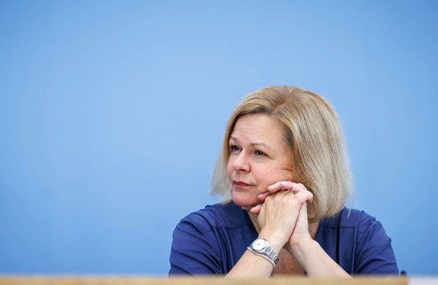 Nancy Faeser, Federal Minister of the Interior and Home Affairs, recorded during the Federal Press