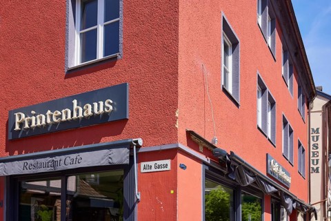 Restaurant and Cafe Printenhaus in the city centre of Bad Münstereifel, Eifel, Euskirchen district,