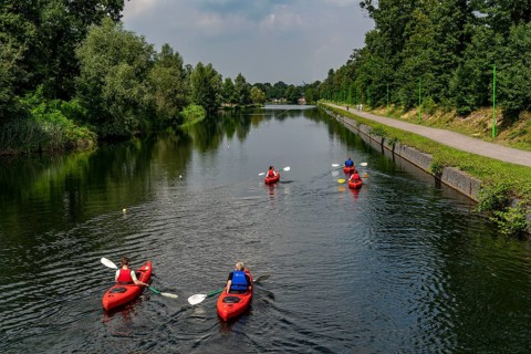 Sportpark Wedau, regatta course, parallel canal, tour with hire kayaks through the Duisburg water