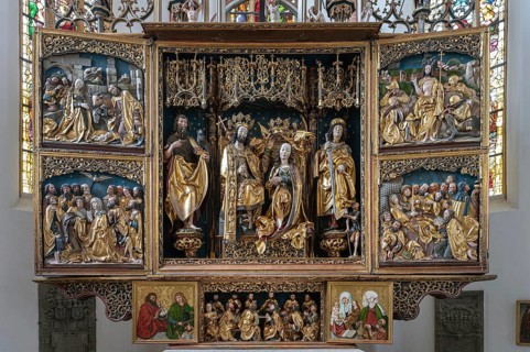 Late Gothic winged altar by Michael Wohlgemut completed in 1508, Church of St John and St Martin,