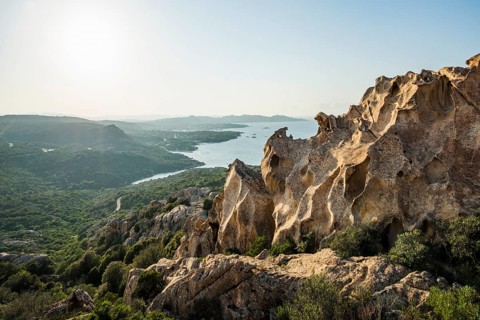 Bizarre granite rocks, Roccia dell Orso, sunset, Capo d'Orso, Palau, Costa Smeralda, Sardinia,