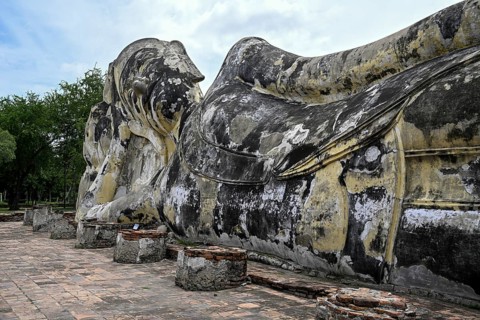 Reclining Buddha in Wat Lokayasutharam, Temple of the Resting Buddha, Ayutthaya, Ayutthaya