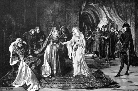 Ophelia, character from Shakespeare's tragedy Hamlet, historical, digital reproduction of an