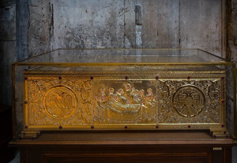 Interior view, holy shrine with the relics of St Gregorius Callides, Archbishop of Herkleia and