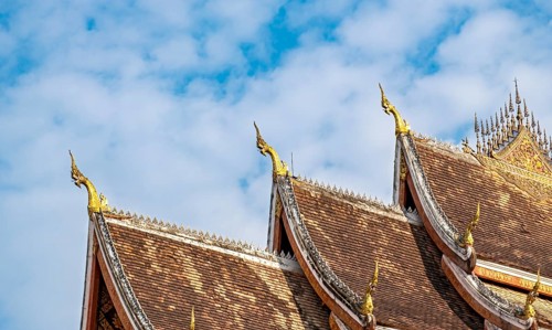 Roof of Haw Phra Bang pavilion, Royal Palace, Luang Prabang, Laos, Asia