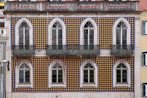 House, house facade, azulejos, tiles, tile decoration, Lisbon, Portugal, Europe