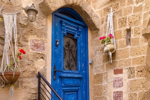 Israel, Tel Aviv Namal Yafo historic Old Jaffa port with art galleries, boutiques and old houses,