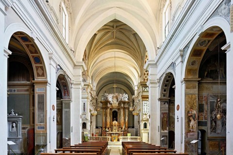 Interior view, nave, church Trinità dei Monti, Spanish Steps, Rome, Lazio, Italy, Europe