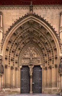 West portal, tympanum with depiction of the Last Judgement, St Mary's Chapel, Würzburg, Lower