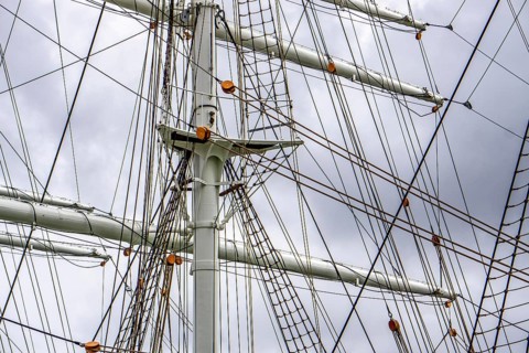 The former sail training ship Gorch Fock I, in the harbour of the Hanseatic city and UNESCO World