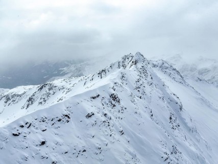 Aerial view, snowy mountain landscape, Ortler group, Trento, Italy, Europe