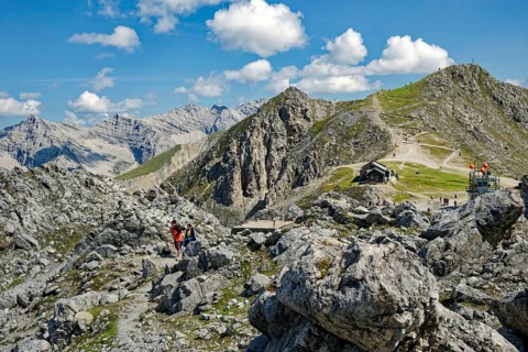 View of the Hafelekar of the Innsbruck North Chain of the Alps, Alpine landscape, Innsbruck, Tyrol,
