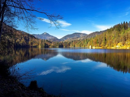 Autumn atmosphere at Hechtsee lake near Kufstein, Tyrol, Austria, Europe