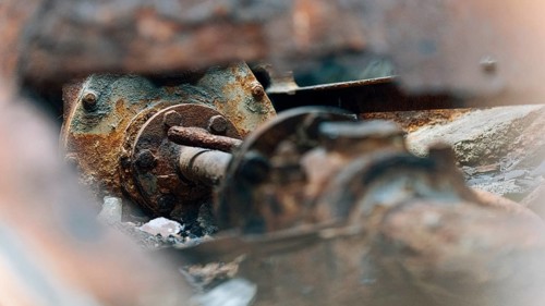 Drive shaft, The Swift refrigerator in Puerto San Julián, Puerto San Julián, Santa Cruz Province,