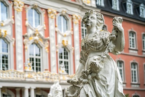 Statue in front of the Electoral Palace in Trier, Rhineland-Palatinate, Germany, Europe