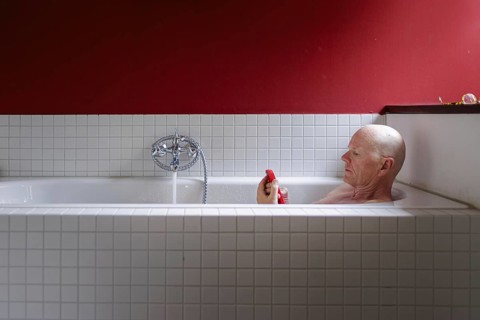Man in bathtub, Bonn, 06.07.2024