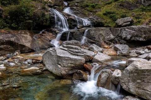Froda Waterfall, Cascata La Froda, Sonogno, Verzasca Valley, Valle Verzasca, Canton Ticino,