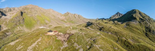 Lasörlinghütte, with Lasörling, mountain panorama, Hohe Tauern, Austria, Europe
