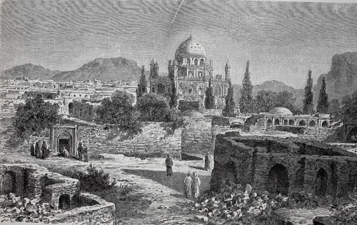 Kandahar, third largest city in Afghanistan. here in 1880, Historical, digital reproduction of an