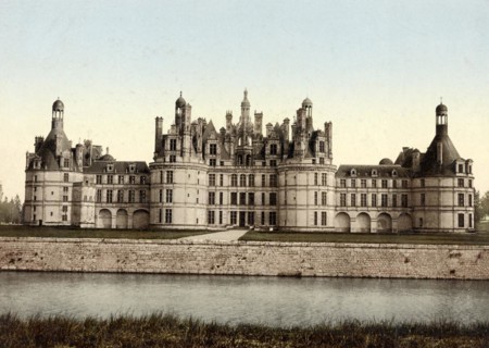 Château de Chambord, France, c. 1890, Historic, digitally restored reproduction from a 19th century
