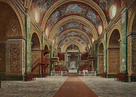 Interior, St. John's Co-Cathedral, the cathedral of the Roman Catholic Archdiocese of Malta in