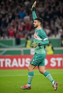 Goalkeeper Fabian Bredlow VfB Stuttgart (01) Gesture Gesture MHPArena, MHP Arena Stuttgart,