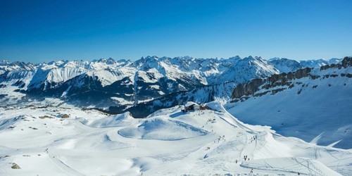 Ifenbahn, mountain station of the Hahnenköpflebahn, Gottesacker plateau, Kleinwalsertal,