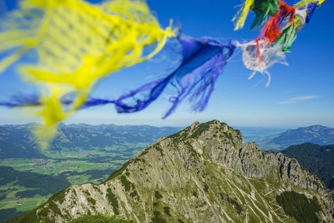Panorama from Geissalphorn, 1953m, to Rubihorn, 1957m, Allgäu Alps, Allgaeu, Bavaria, Germany,