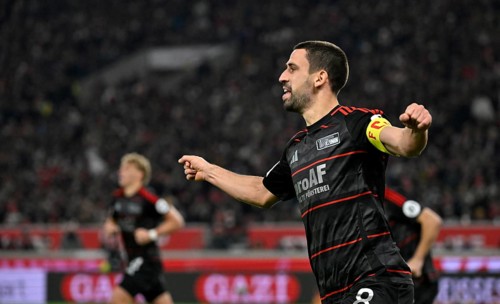 Goal celebration Rani Khedira 1. FC Union Berlin FCU (08) MHPArena, MHP Arena Stuttgart,