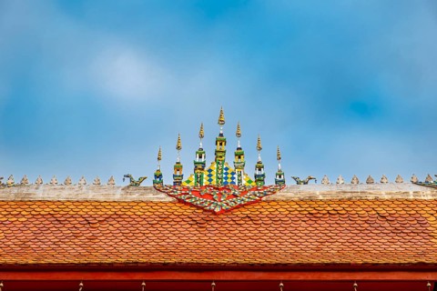 Roof detail, Wat Sensoukharam, Luang Prabang, Laos, Asia