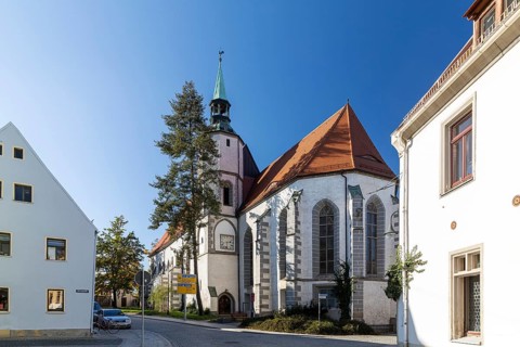 Exterior view of the monastery church in Oschatz, Saxony, Germany, Europe