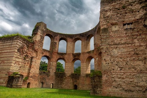 UNSECO World Heritage Site in Trier: The Imperial Baths, remains of an ancient Roman bathing