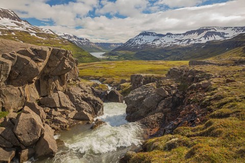Rapids of the river Fossa i Pjorsardal, close to the Haifoss waterfall. E Iceland