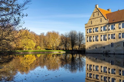 Burg Hülshoff, Havixbeck, Münsterland, North Rhine-Westphalia, Germany, Europe