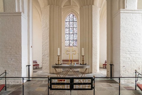 Interior of St Hans Church in the main town of Stege, Mön Island, Denmark, Europe