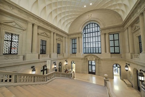 Grand staircase in the entrance area, Staatsbibliothek zu Berlin der Humboldt-Universität, Unter
