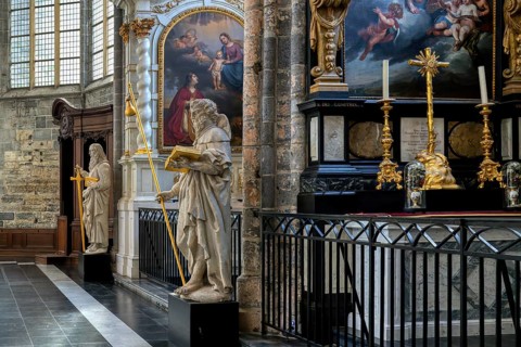 Gothic St. Nicholas Church, Lateral chapels, Ghent, Flanders, Belgium, Europe