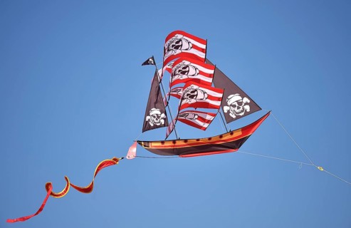 Kite festival, flying kites on Schönberg beach, Schleswig-Holstein, Germany, Europe
