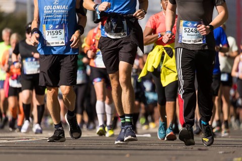 Marathon runners at the 50th BMW Berlin Marathon 2024 on 29/09/2024